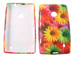 Силиконов гръб ТПУ за Nokia Lumia 520 / Nokia Lumia 525 шарени цветя